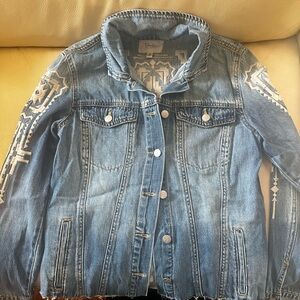 Jessica Simpson Embroidered Blue Jean Jacket